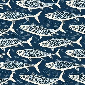 Graphic Fish: Lino Cut-Inspired Aquatic Pattern (38)