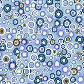Surreal Colorful Circles and Bubbles in Blue Color Palette