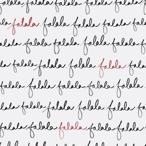 Handwritten Christmas Carol Song Falala in Christmas white, black and red 