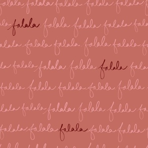 Handwritten Christmas Carol Song Falala in rose pink and dusty rose