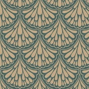 Deco Scallops | SM Scale | Forest Green and Dark Gold