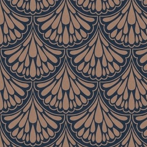 Deco Scallops | SM Scale | Navy Blue and Bronze