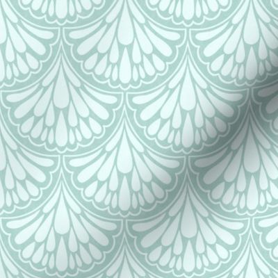 Deco Scallops | SM Scale | Soothing Mint Green Monochromatic