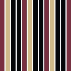 Black, Gold, and Burgundy or Maroon Stripes