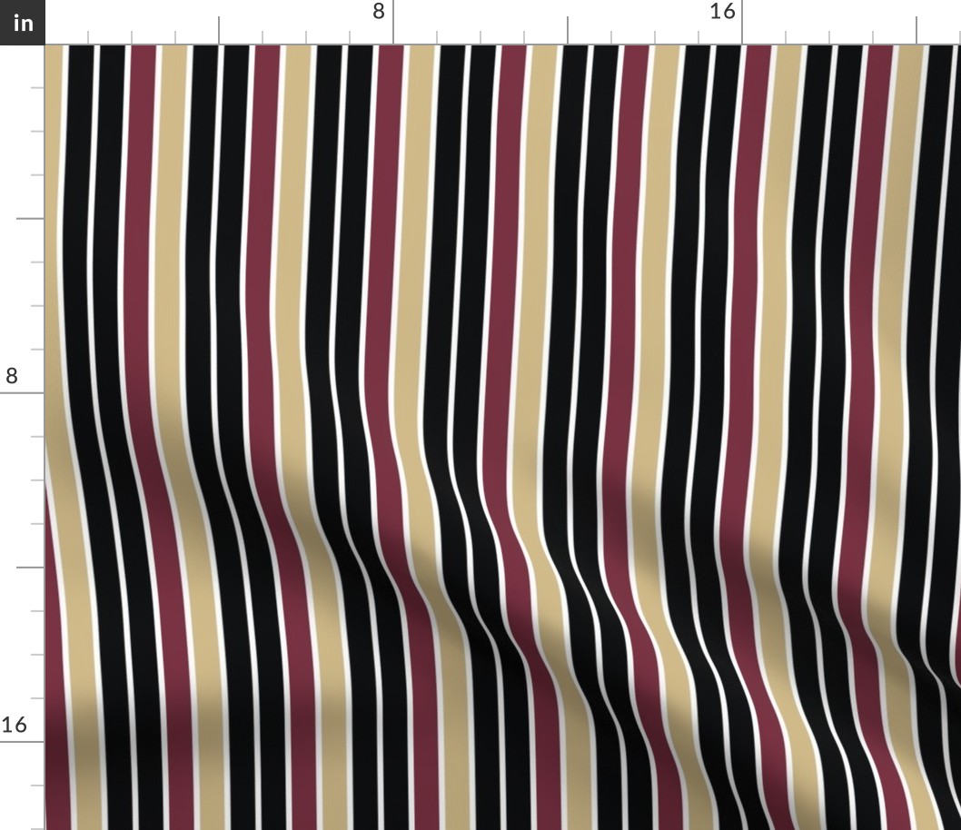 Black, Gold, and Burgundy or Maroon Stripes