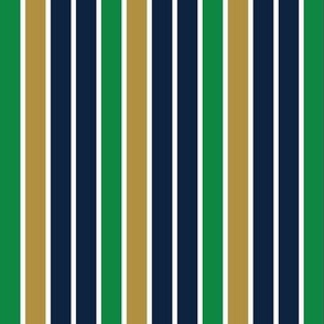 Navy Blue, Green and Gold Stripes