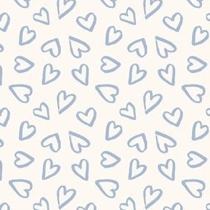 Blue inky hearts, valentines