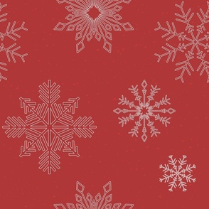 Winter Christmas holiday snowflake in red and white