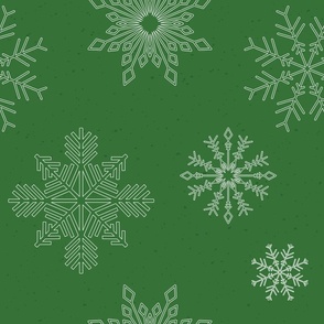 Winter Christmas holiday snowflake in green and white
