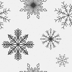 Winter Christmas holiday snowflake in light and dark grey