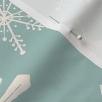 Dusty Blue Vintage Snowflakes