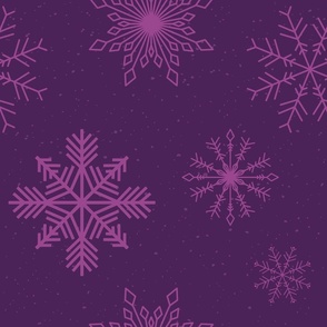Winter Christmas holiday snowflake in dark purple and light purple