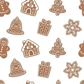Gingerbread Cookies on White