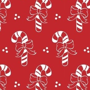 Candy Canes on Red