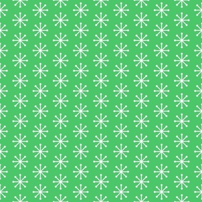 Retro Snowflakes - Bright Green Med.