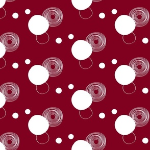 Burgundy circles and dots/medium