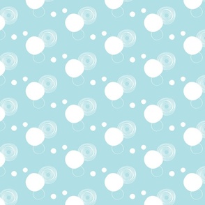 Powder blue circles and dots / small