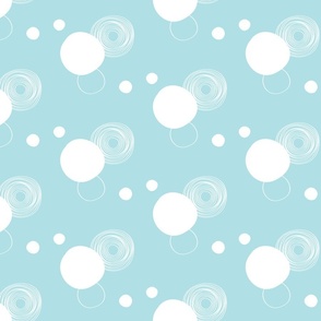 Powder blue circles and dots / medium