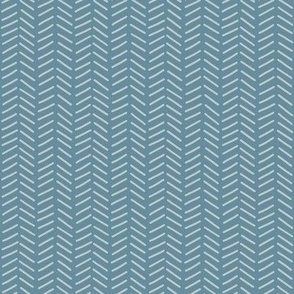 Hand Drawn Herringbone - Blue Gray Sm.