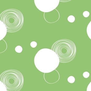 Pistachio Green Circles and dots / large