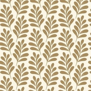 Turning Leaves - Gold and cream Sm.