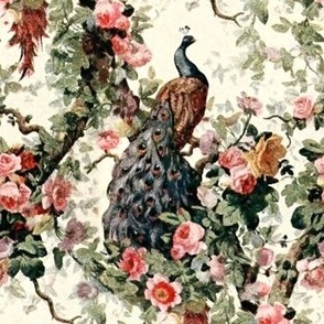 1920 Vintage Romantic Peacock Garden by M. H. Birge & Sons