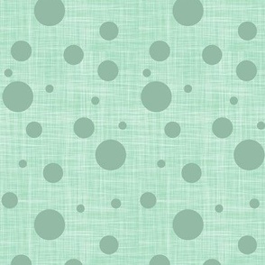 green dots on mint linen texture