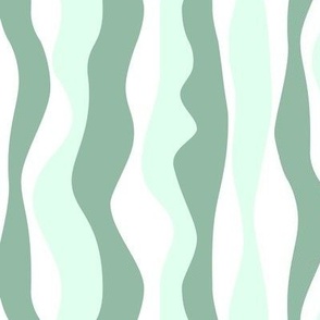 waves green - mint - white