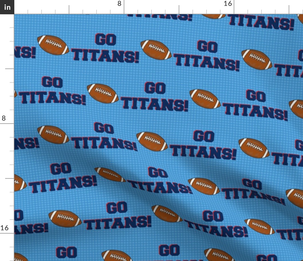 Large Scale Team Spirit Football Go Titans! in Tennessee Colors Navy and Blue 