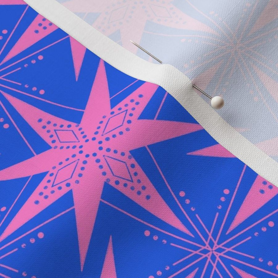 Preppy Christmas Star Blue Pink