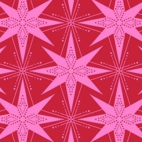 Preppy Christmas Star red pink