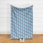 Large Scale Team Spirit Football Houndstooth in Tennessee Titans Colors Blue Navy and Silver