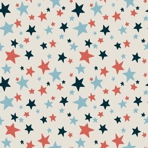 Blue and red stars