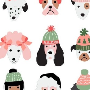 Christmas Holiday Puppy Dogs in Cute Santa Winter Hats - 3 inch