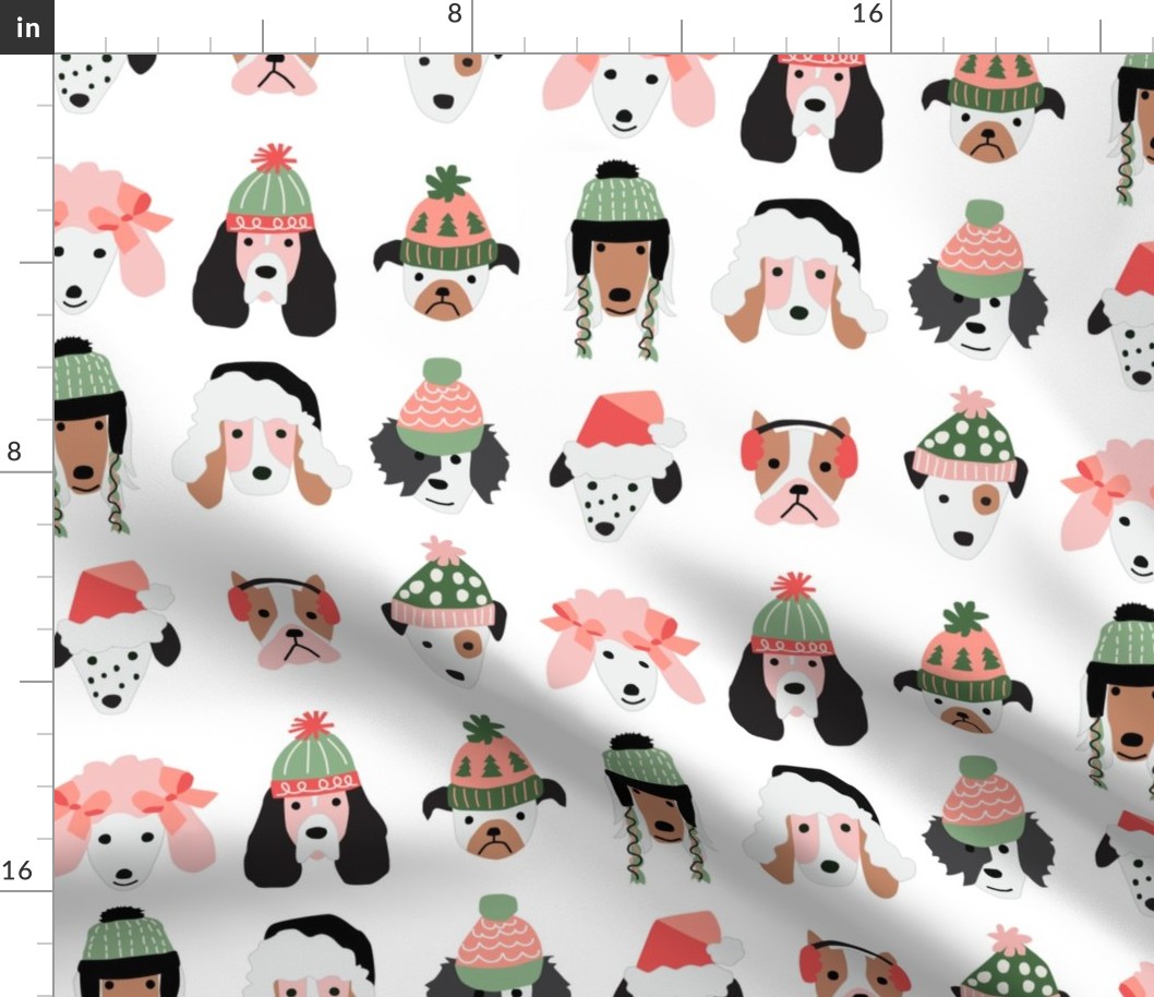 Christmas Holiday Puppy Dogs in Cute Santa Winter Hats - 3 inch