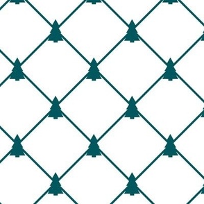  Christmas Tree Lattice in White + Green