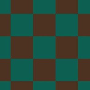 Brown and Green Checked