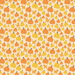 Cat Pumpkins on orange