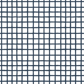 Wide window pane white navy