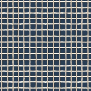 Wide window pane check cream taupe navy