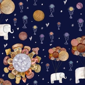 Elephants floating in the galaxy