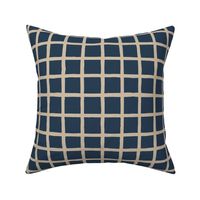 Small window pane check taupe navy