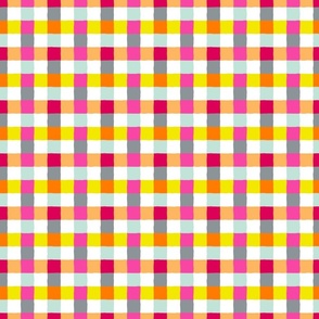 cheerful bright irregular gingham check | medium