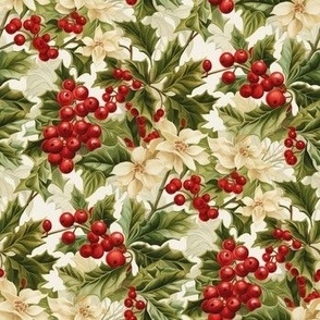 Victorian Christmas Mistletoe and Berries