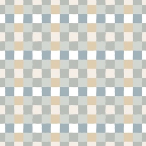 neutral irregular gingham check | large