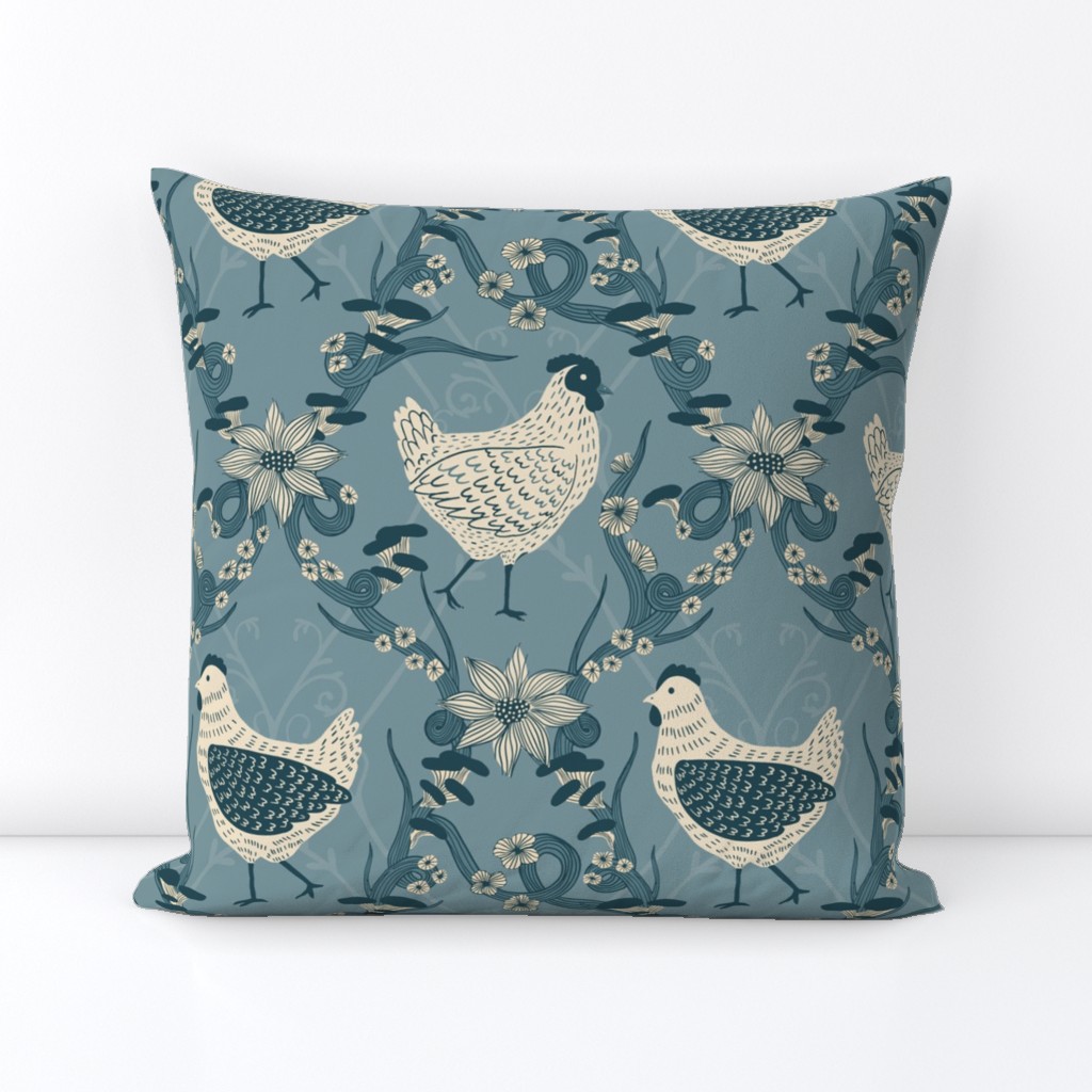 Whimsical Chicken Wallpaper - French Country