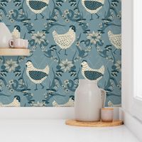 Whimsical Chicken Wallpaper - French Country