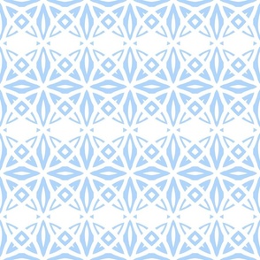 Blue and White Coastal Geometric in Pastel Azure Coastal Blue and White – Large – Coastal Grandmother, Calm Coastal, Blue and White Geometric