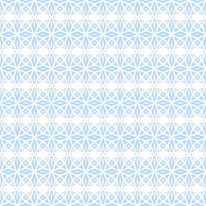 Blue and White Coastal Geometric in Pastel Azure Coastal Blue and White – Medium – Coastal Grandmother, Calm Coastal, Blue and White Geometric