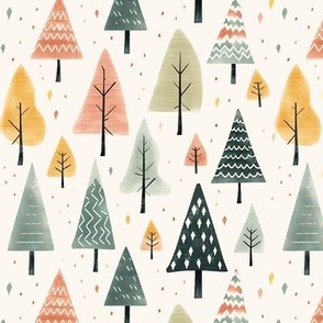 Spruce Forest. Christmas tree. Woodland landscape with fir trees